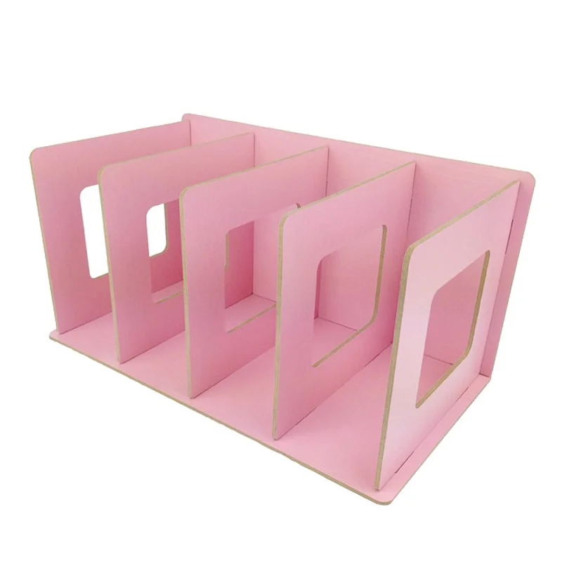 Pink Деревянные DIY настольные журналы и книги для хранения CD DVD полки для хранения книжный Дисплей Полка Подставка сетчатый стол органайзер металлический Deskt - Цвет: Pink