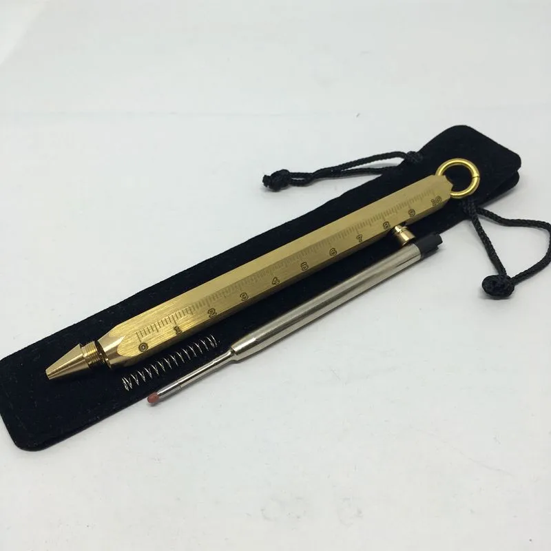 Пишущие инструменты EDC разделительное правило ручка твердая латунная