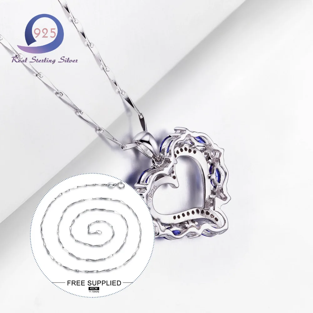Merthus Стерлинговое Серебро 925 пробы Nacklace в форме сердца 1.49CT модная женская