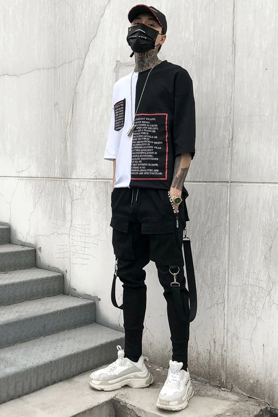 2018 New spring Men's harem pants personality lounge dark black tide conical elastic Harem hip-hop singer costumes | Мужская одежда