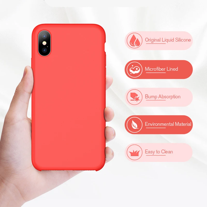 Оригинальный чехол из жидкого силикона для телефона iPhone 11 Pro X XS Max XR 8 7 6 S Plus