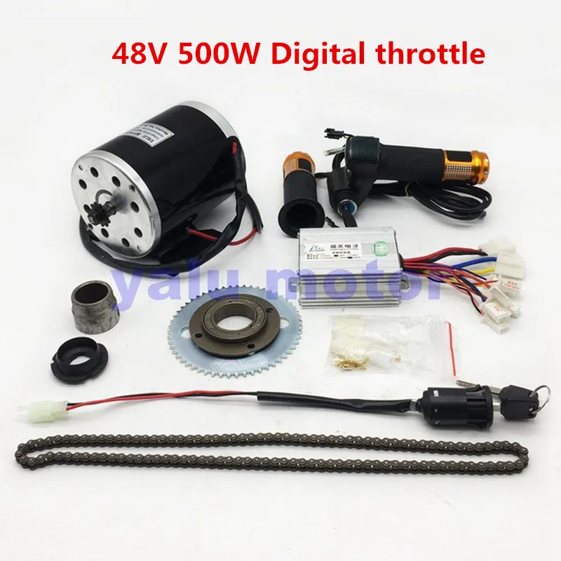 48V 500W Digital 24 В/36 В/48 в 500 Вт Электрический скутер Мотор электрический велосипедный ремень привод MY1020 высокоскоростной ремень мотор электрический скутер конверсионный комплект - Цвет: 48V 500W Digital
