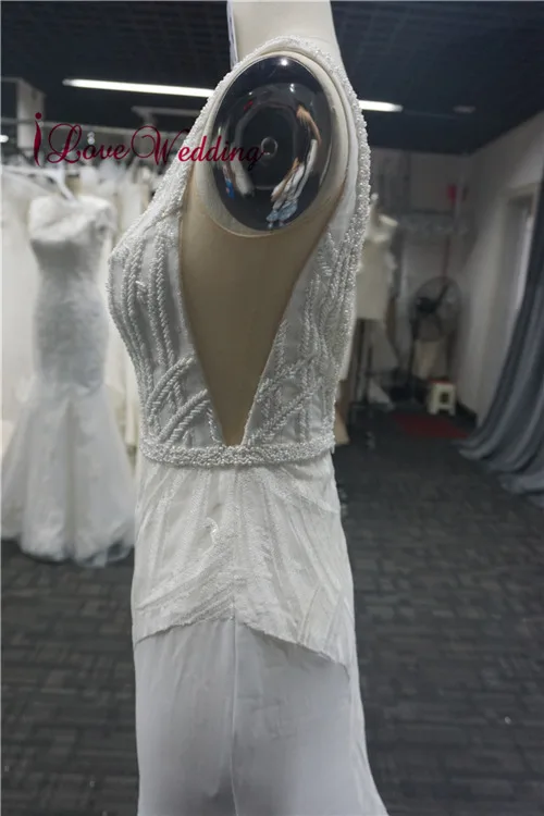 Vestido de Noiva богемное свадебное Красивая Русалка платье сексуальный v-образный