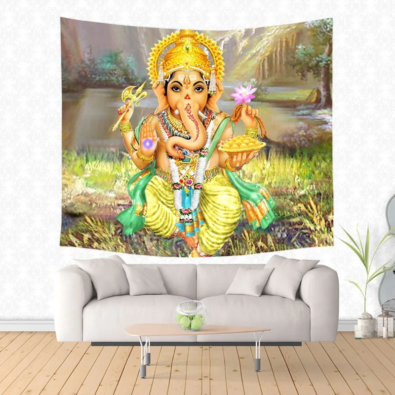 Настенный Коврик Ganesha Of Hinduism Lord подвесная Гобеленовая кровать коврик для йоги