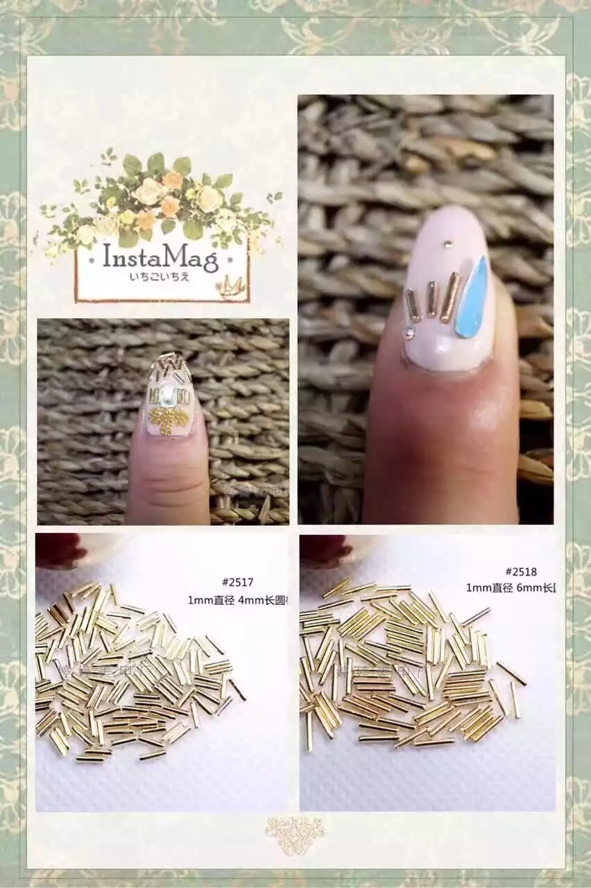 500psc Смешанные сплава Блеск 3D Гвозди Книги по искусству Jewelry Аксессуары Талисманы