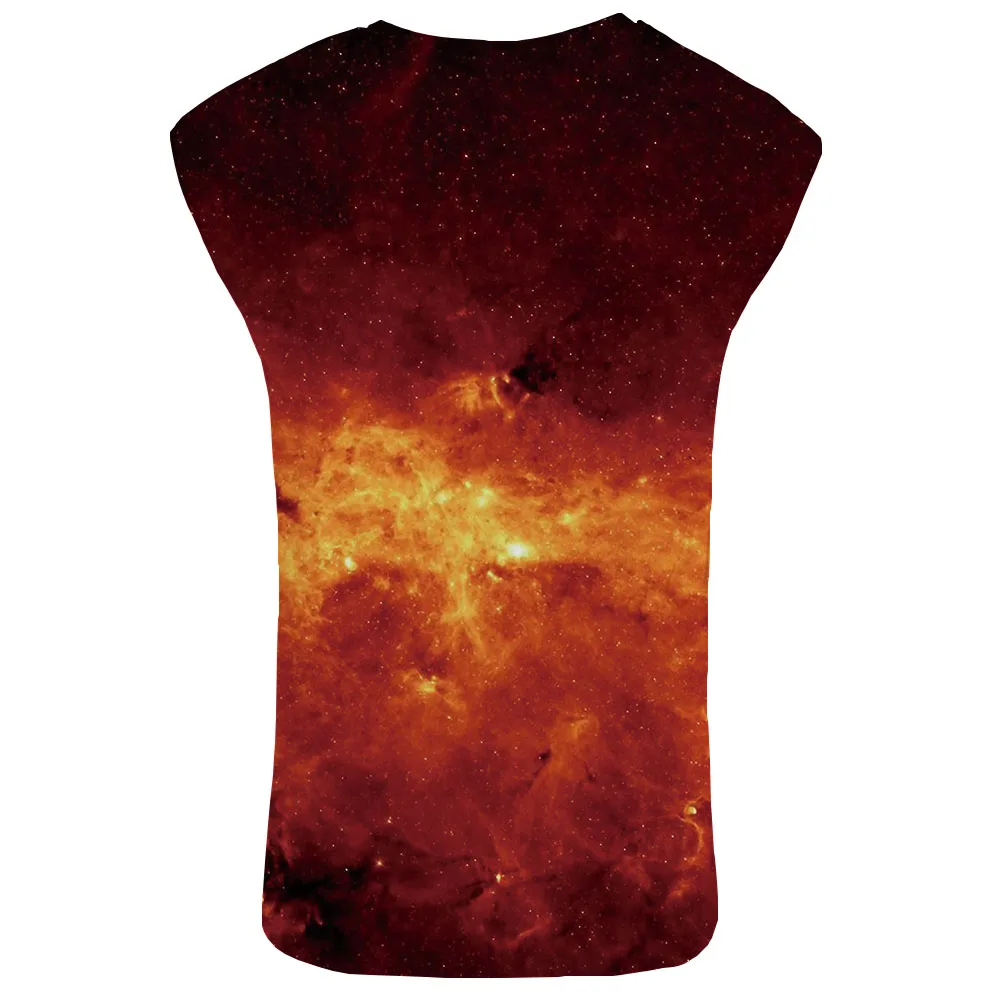 KYKU Galaxy Space Tank Топ для мужчин пламя Стрингер Харадзюку Singlet Готическая майка огонь s