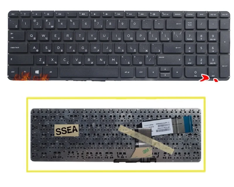 

SSEA New Russian Keyboard black for HP Pavilion 15-P 17-F 17-F000 17-P000 17-F040 17-F115 15-P011st RU Keyboard no frame