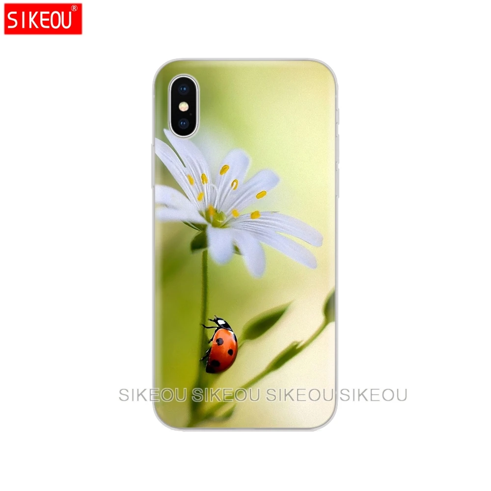 Силиконовый чехол для телефона Iphone 6X8 7 6s 5 5s SE 2020 Plus 10 XR XS 11 Pro Max с четырьмя листьями