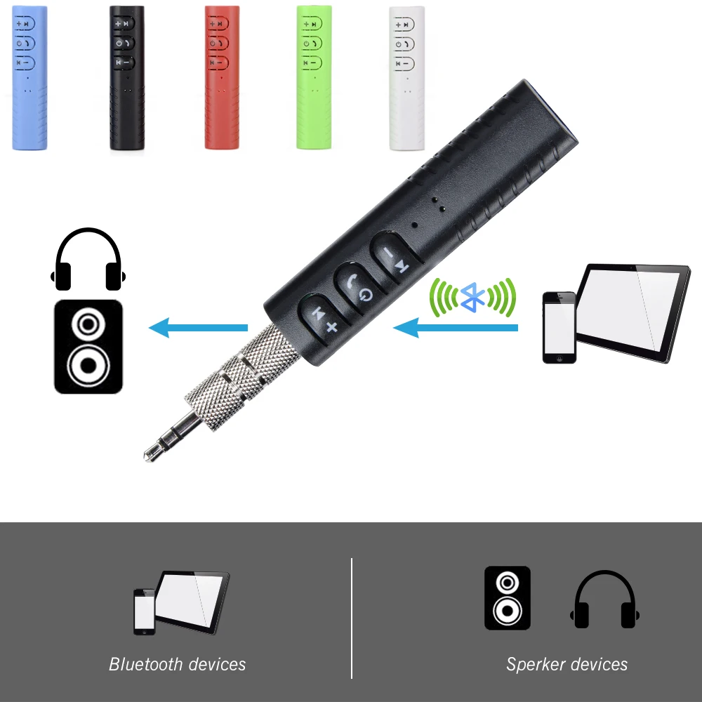 Бегемот автомобильный Bluetooth приемник Джек комплект Hands 3 5 ММ Бесплатная музыка