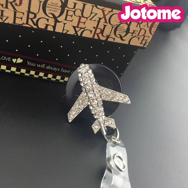 20 штук в партии самолет выдвижной катушка значок ID держатель для карт зажимом