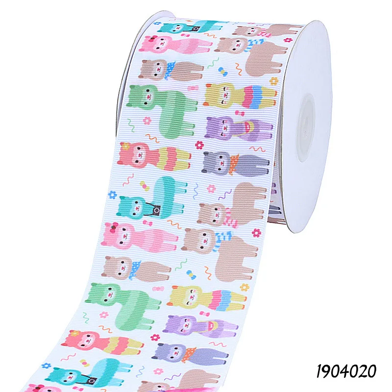 (50 ярдов/партия) FLRARIBBON популярный мультфильм Llama grosgrain школьная лента с