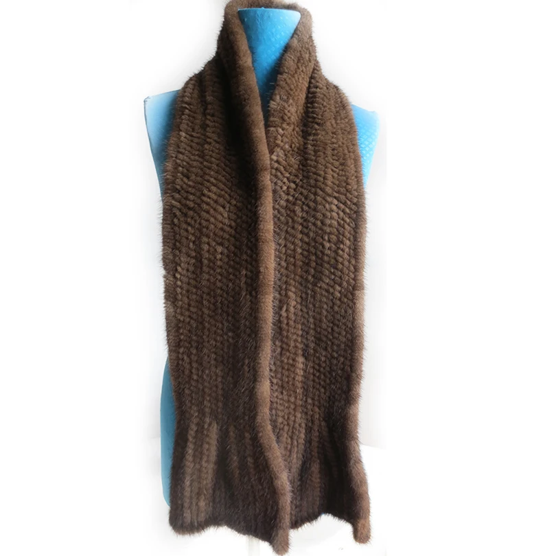 (TopFurMall ) Lady Autumn Winter Genuine Knitted Mink Fur Scarves Neck Rings Women Pashmina Wraps LF9012 |