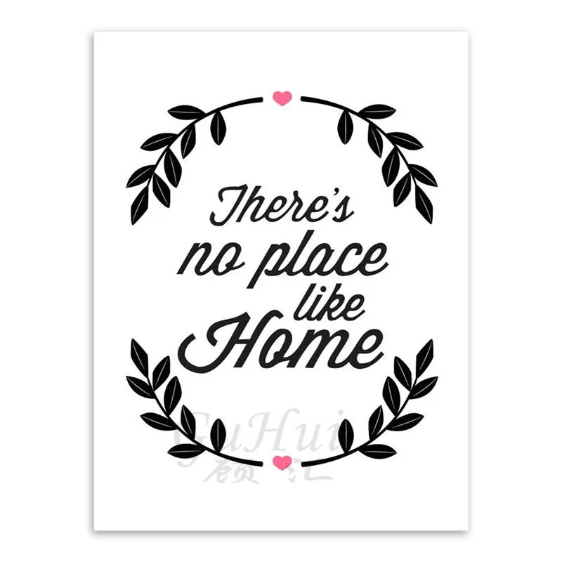 Минималистичный черный и белый английский буквенный домашний плакат с цитатами