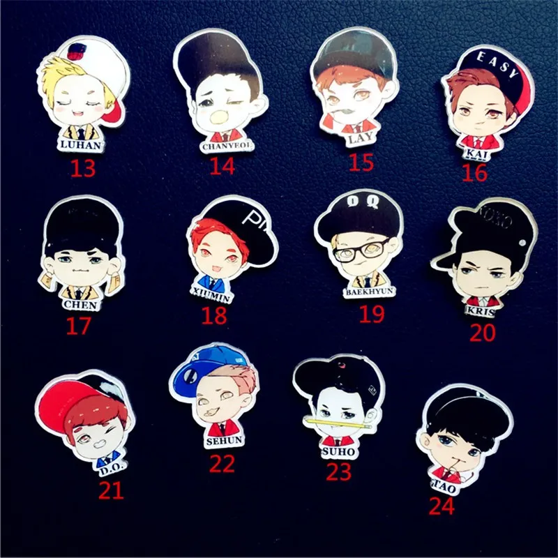 EXO CHEN.SUHO.KAI.LUHAN.XIUMIN.BAEKHYUN популярная супер акриловая брошка мультфильм популярный