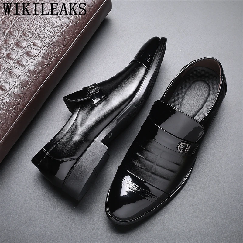 

Formal Shoes Men Classic Loafers Men Official Shoes Brand Coiffeur Patent Leather Elegant Shoes Men Elegant Sepatu Slip On Pria