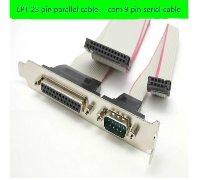 LPT 25 pin принтер параллельный порт + rs232 / com db9 Серийный кабель Настольный ПК задний