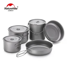 Naturehike Титановая посуда для 2-3 человек походная кухонная утварь котелок кастрюля Сверхлегкая титановая походная посуда