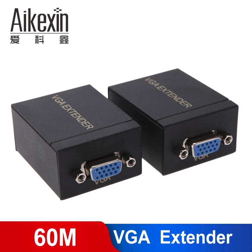 Aikexin 60 м расширитель VGA повторитель по RJ45 Cat5/6 сетевой кабель до UTP (1 передатчик + 1