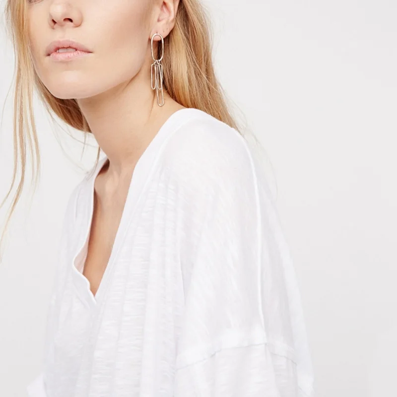 

New Fashion Women Half Sleeve Loose Oversize Long T-shirt Over Size Tee Knit Top Casual Shirt Clothing XXL H175-41E