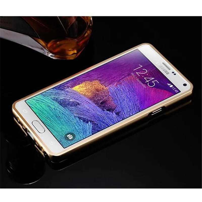 Роскошная розовая Золотая зеркальная задняя крышка для Samsung note 4 алюминиевые +