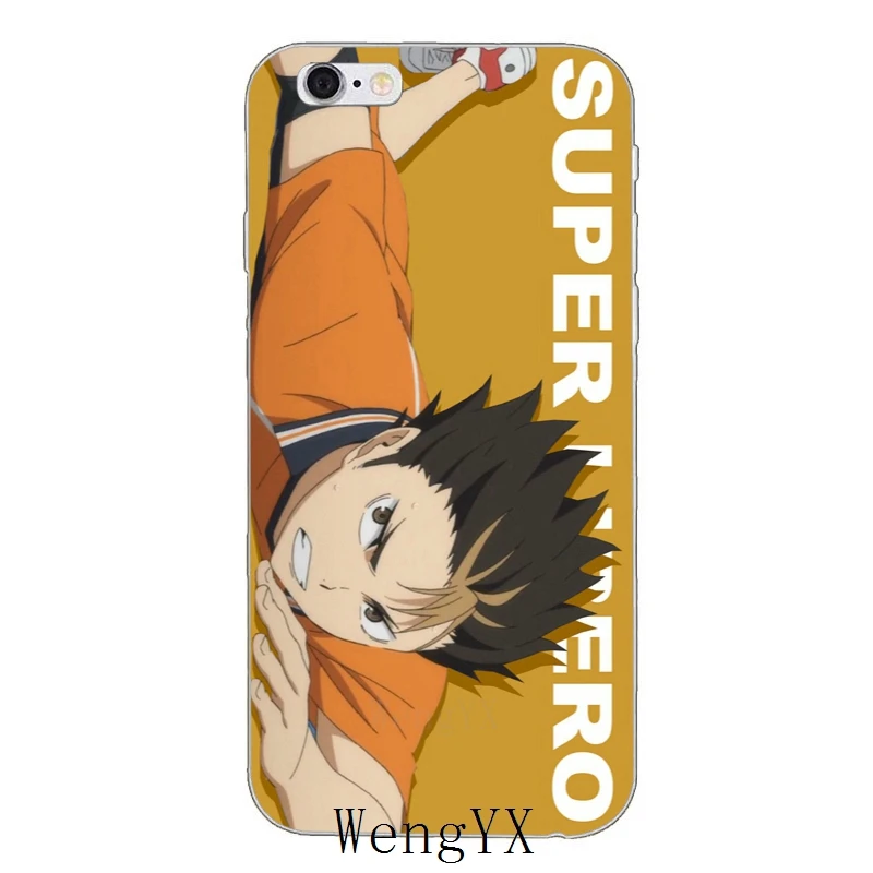 Школьной волейбольной команды(Karasuno High Юу нишиноя кошма тонкий мягкий силиконовый чехол для телефона для Iphone 4 4s 5 5S 5c SE 6 6s plus, 7, 7 plus, 8, 8 plus, X - Цвет: YuuHaikyuuA08