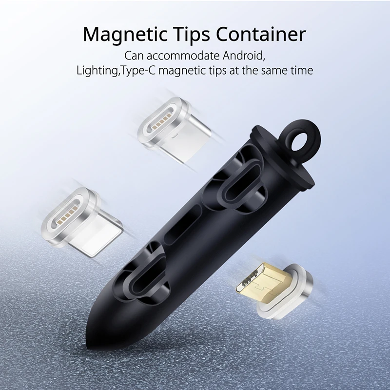 Магнитный чехол Raugee с разъемом для кабеля коробка хранения Type C Micro USB 8