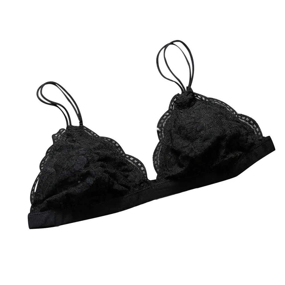 Кружево Bralette прозрачный Bralet Sexy Crop Top бюстгальтер без упаковки беспроводной See Through