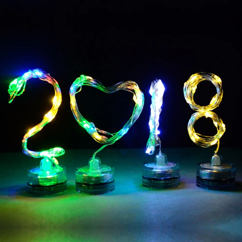 Праздничный светодиод гирлянда RGB 2*2032 батарея 6 в кнопка Рождественские огни 2 м 20