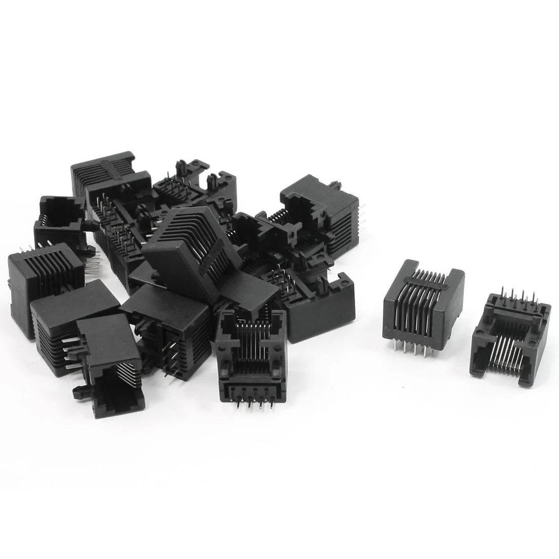 

High Quality 20pcs RJ45 8P8C Computer Internet Network PCB Jack Socket Black