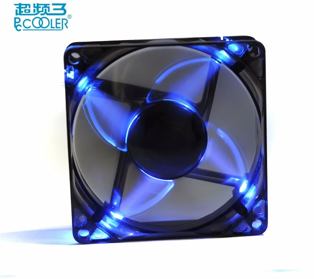 PCcooler F86B светодиодный чехол для компьютера вентилятор 80 мм ПК шасси вентилятор тихий Съемный и моющийся 8 см вентилятор охлаждения 8025 Вентилятор компьютера