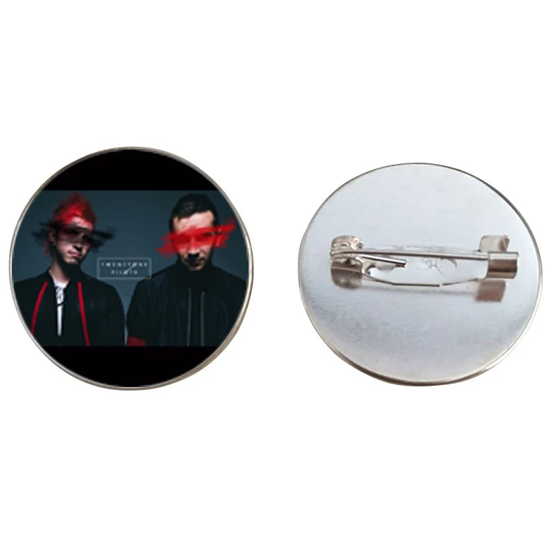 sliver1 Рок-Группа Twenty One Pilots брошь Badage 25 круглый стеклянный кабошон Античная Бронзовый, серебристый цвет булавки броши для фанатов аксессуары - Окраска металла: sliver1