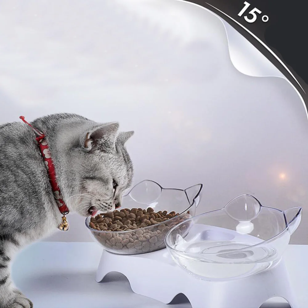 

1 шт., 26,5 см * 8 см, креативные двойные миски с поднятой подставкой, корм для домашних животных и чаша для воды, идеально подходит для кошек и ма...