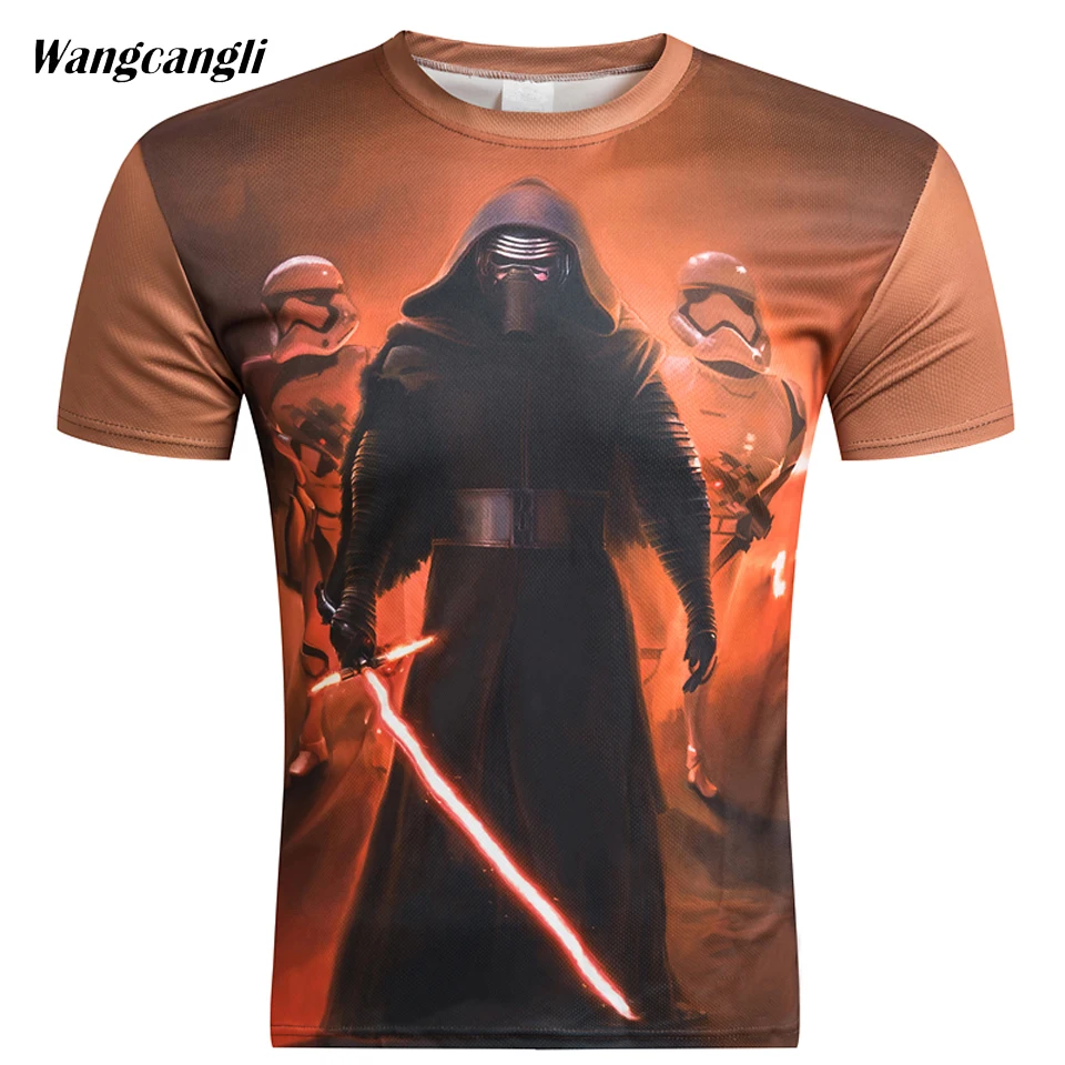 Wangcangli Фитнес футболка 2018 новый стиль 3D Звездные войны с коротким рукавом модные