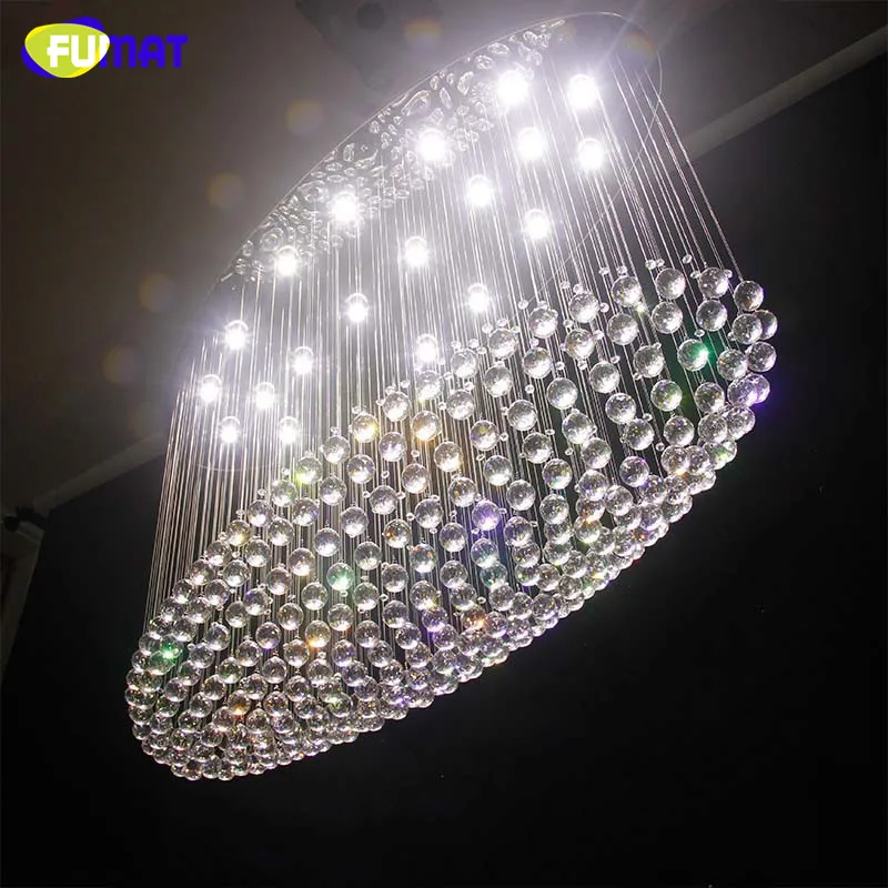 Хрустальные люстры K9 LED GU10 хром Овальный светильник Современный художественный