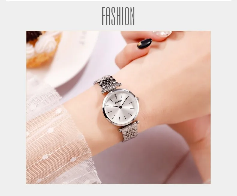 SKMEI Luxury Women Watch Quartz Wristwatches Fashion Casual Waterproof Quartz Watches Small Dial Ladies Watch reloj mujer 1458