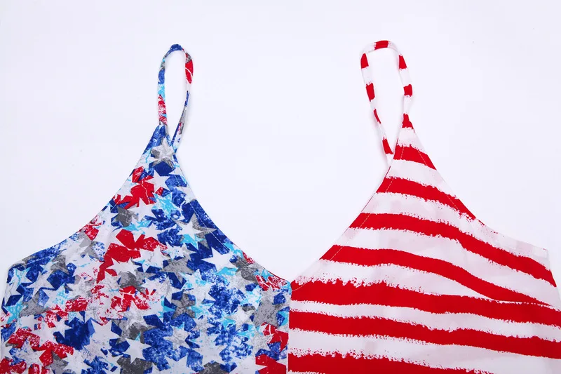 Новинка 2017 летнее модное пляжное платье без рукавов с принтом флага США