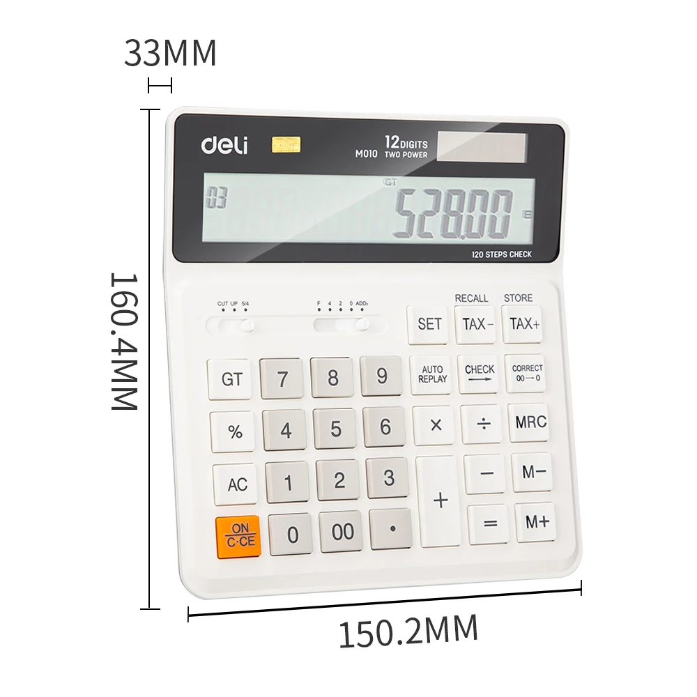Калькулятор Deli Tax 120 шагов EM010 черный/белый 12 цифр | Компьютеры и офис