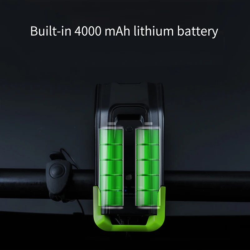 WEST BIKING Двухламповая велосипедная лампа 4000 мА/ч зарядка через USB передняя для