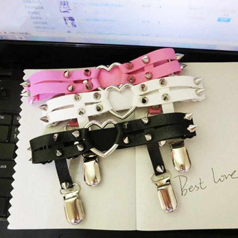 Новинка хит продаж подвязка для ног панк эмо двойная с заклепкой ремень из