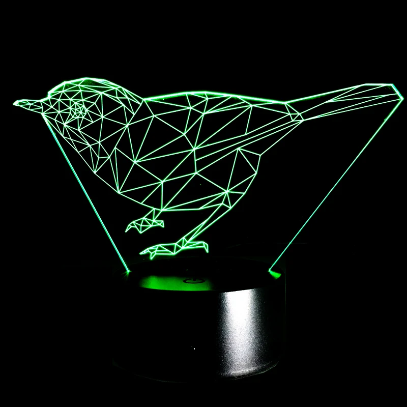 Серия Павлин птица Светодиодные ночные светильники атмосферная 3D Ночная лампа 7