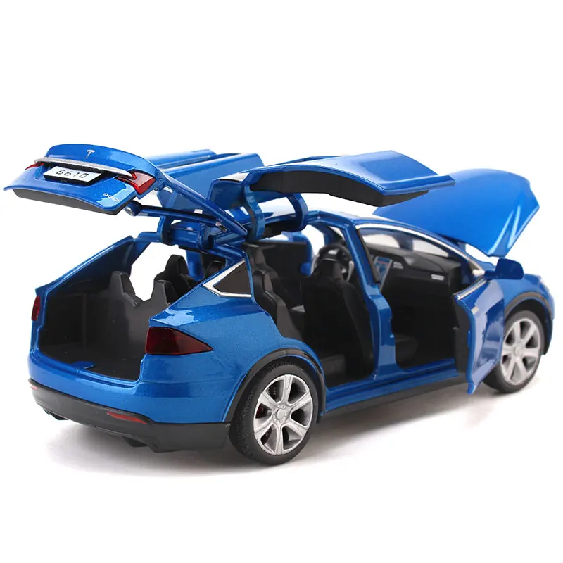 KIDAMI высокая имитация 1:32 Tesla модель X90 металлическая Acousto optic Игрушечная машина с 4