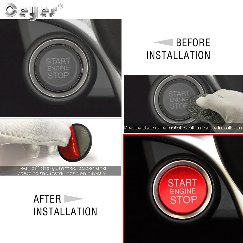 

Ceyes Car Styling Accessories Start Stop Engine Button Cover Case For Alfa Romeo Mito 159 147 156 Giulietta Stelvio 166 Stickers