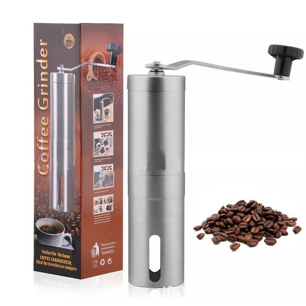 Ручная кофемолка из нержавеющей стали Кофемолки машина портативная ручная