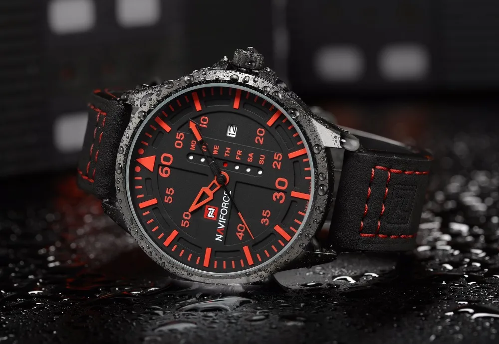 Naviforce Элитный бренд военный кварцевые часы мужские Hour Clock спортивные кожаные Наручные часы Relogio Masculino