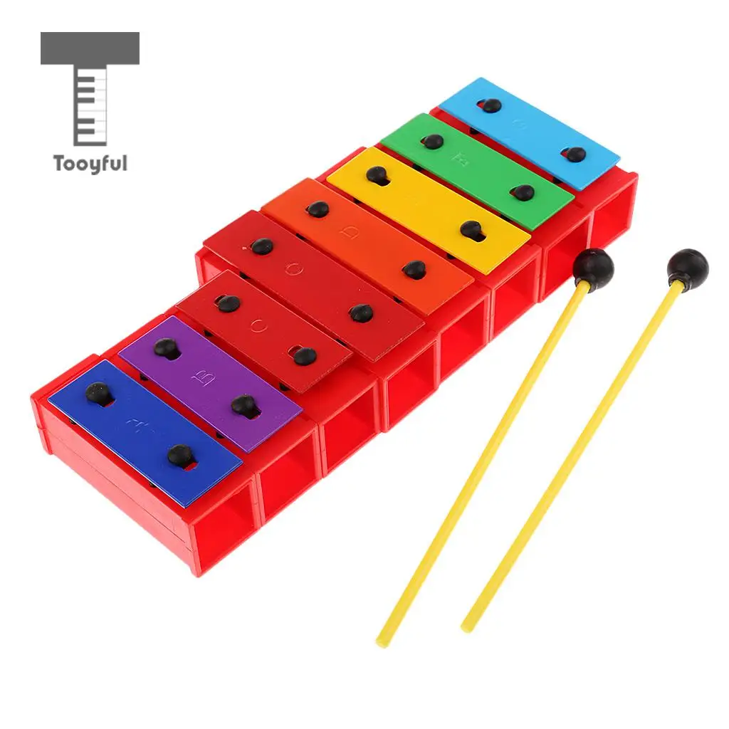 MagiDeal 1 набор 8 тонов полихромовый ксилофон Glockenspiel DIY Звук кирпич ритм игрушки для