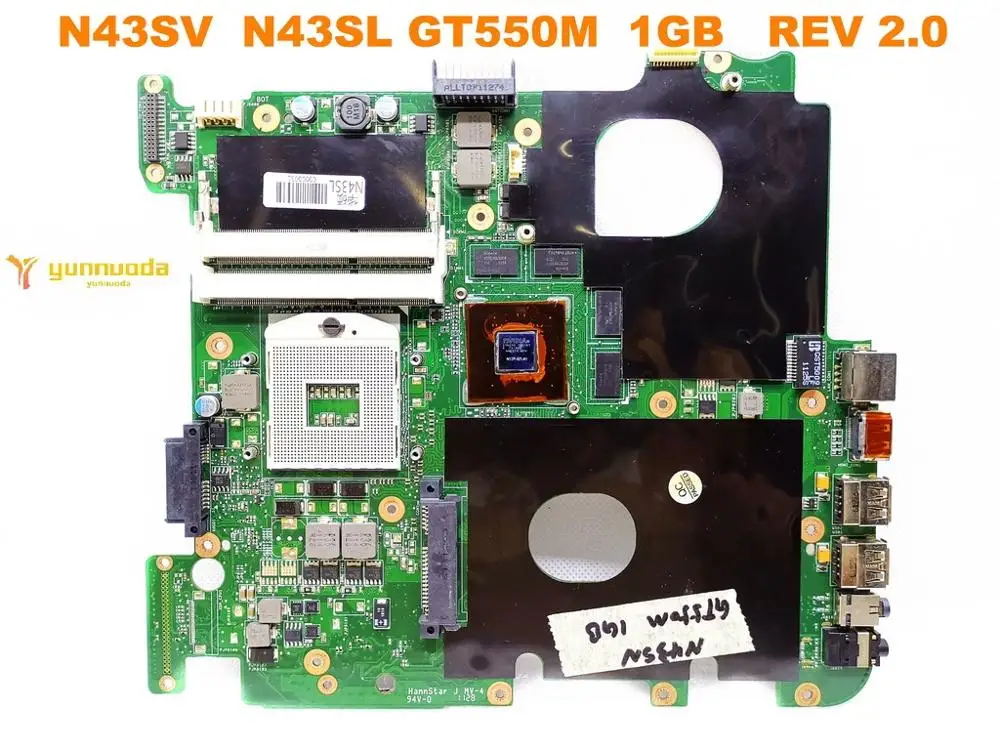 Оригинальная материнская плата для ноутбука ASUS N43SV N43SL N43SV N43SL GT550M 1 ГБ REV 2,0 протестирована хорошая бесплатная доставка