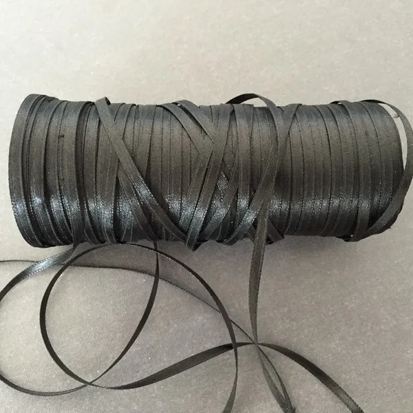 

900 Yards Black 1" 8MM Satin Ribbon For Diy Crafts / Ribbon for Swing Tag