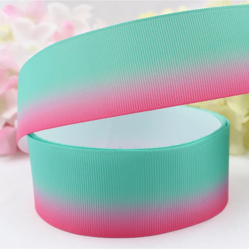 

16724-6,38MM gradient colors printed grosgrain ribbon packaging design, DIY accessories handmade materials.