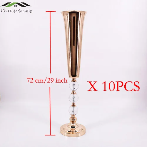 Flower Vases 10 шт напольная/настольная/ваза для цветов металлическая Свадебная ваза для цветов/настольная подставка/Свадебные центральные вазы золотистого цвета для вечерние украшения G18 - Цвет: Flower Vases