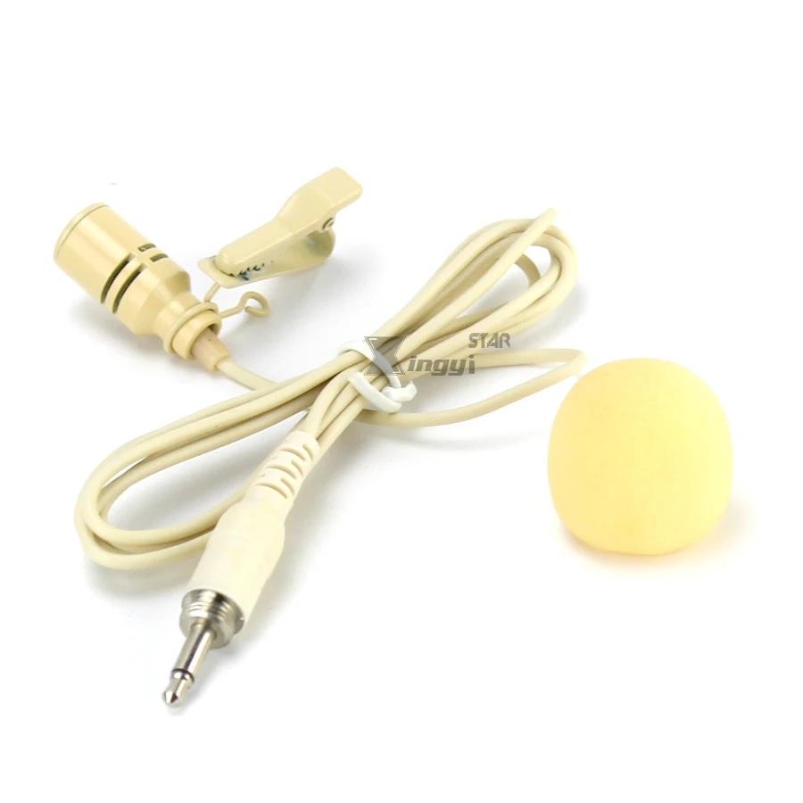 4 шт. бежевый конденсаторный петличный микрофон на зажиме лацкане с винтовой